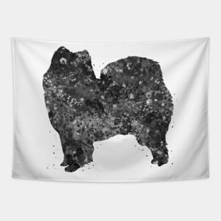 Samoyed Dog black and white Tapestry