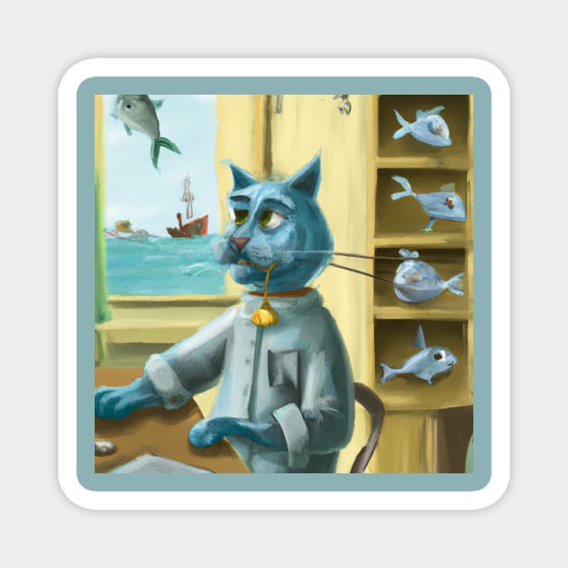 Cat Manager is in Charge of Fish Shipments Magnet by Star Scrunch