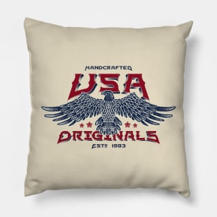 handcrafted USA eagle originals Pillow