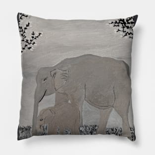 elephant by moonlight Pillow