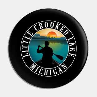 Little Crooked Lake Canoeing Michigan Sunset Pin