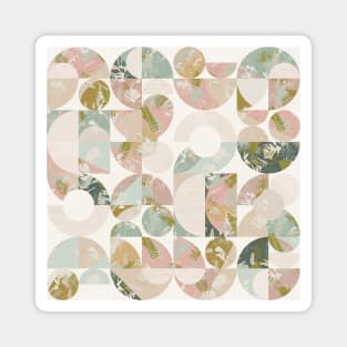 Neutral Tropical Collage with Modern Shapes Magnet