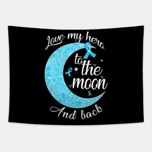 love prostate cancer hero to the moon Tapestry