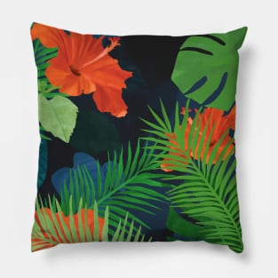 Tropical Jungle Plants Pillow