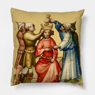 Medieval Meme Art - Salbung Davids Pillow