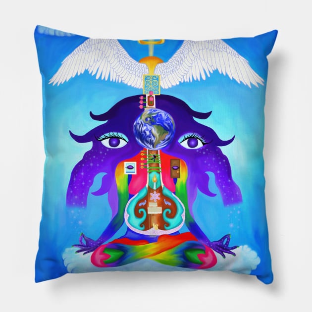 Ethereal Rainbow Aura Pillow by Art by Deborah Camp