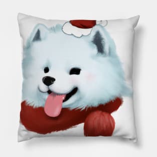 Cute Samoyed Drawing Pillow