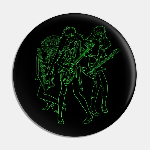 Jem's Misfit Band - Green Pin by Pickledjo