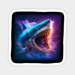 Mutant Shark With Big Teeth Purple Magnet