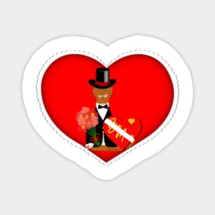 Oliver The Otter In Heart - Valentine's Day Magnet