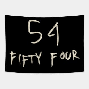 Hand Drawn Letter Number 54 Fifty Four Tapestry