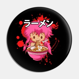 Future Diary Anime Ramen Mukbang T-shirt Pin