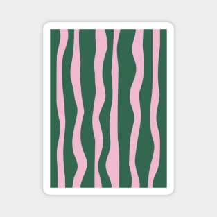 Vertical Lines - Pink Green Magnet