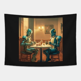 Robots in the cafe series Tapestry