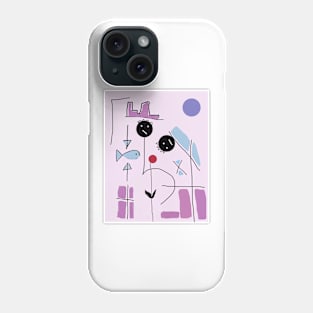 Kids and Blue Moon Stick Figure Phone Case