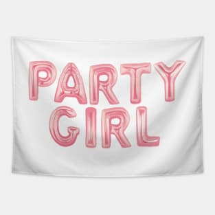 Party Girl Rose Gold Foil Balloons Fun Chic College Dorm Vibes Tapestry