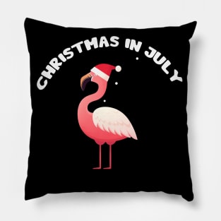 Xmas in July, Funny Flamingo Santa Tropical Christmas Pillow