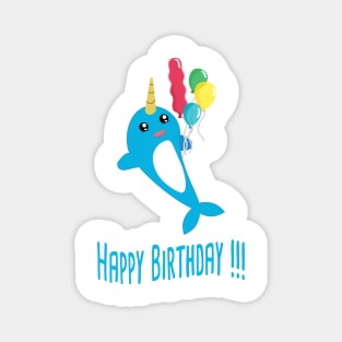 Happy Birthday, Birthday, Narwhal, Congratulations Magnet