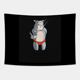 Happy Hippo Tapestry