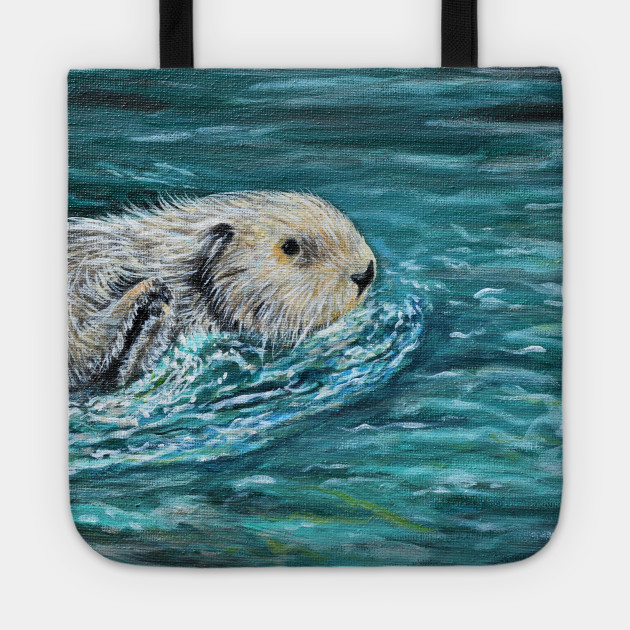 Ooh Goody Lunch Time Sea Otter Painting Sea Otter Tote Teepublic