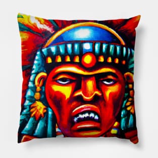 Aztec Warrior Colorful Pillow