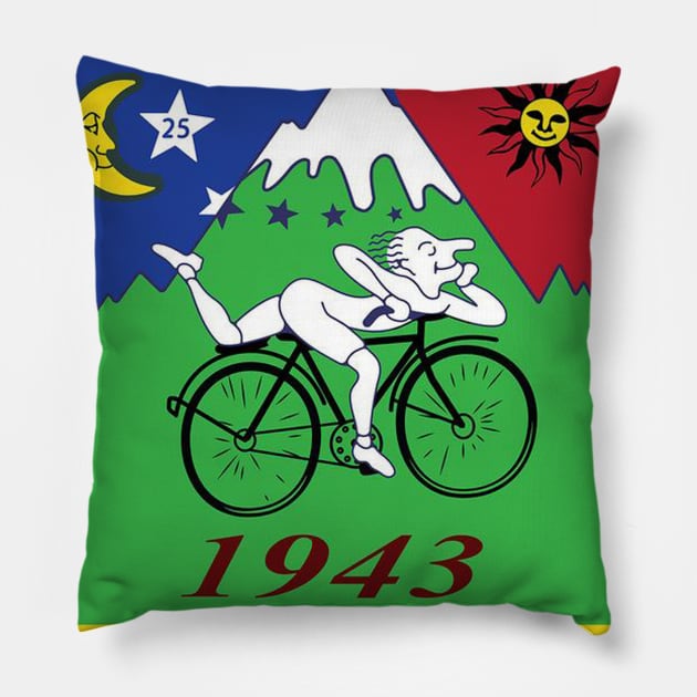 Bicycle Day 1943 | LSD Acid Trip | Gift idea Albert Hofmann Pillow by MO design