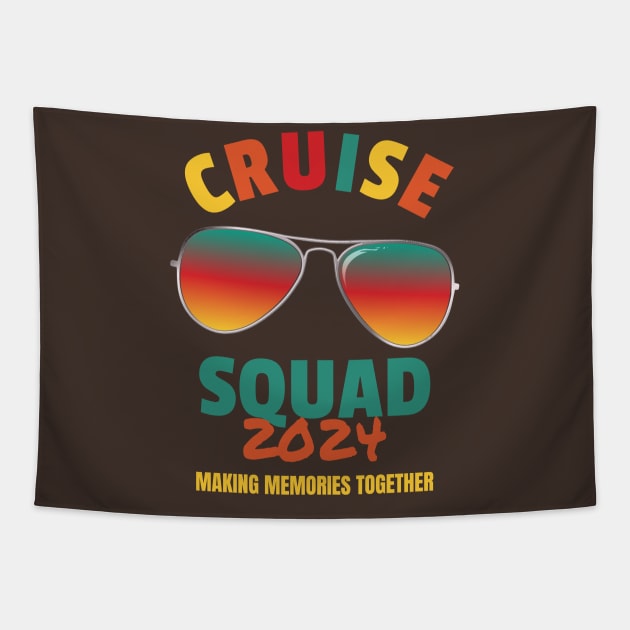 Cruise Squad 2024 - Retro Style Tapestry by Lumintu Merch