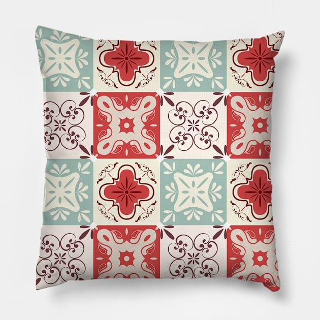 Azulejo #15- vector Portuguese Moorish pattern Pillow by GreekTavern