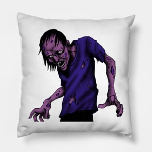 horror purple zombie in graveyard scary design Pillow