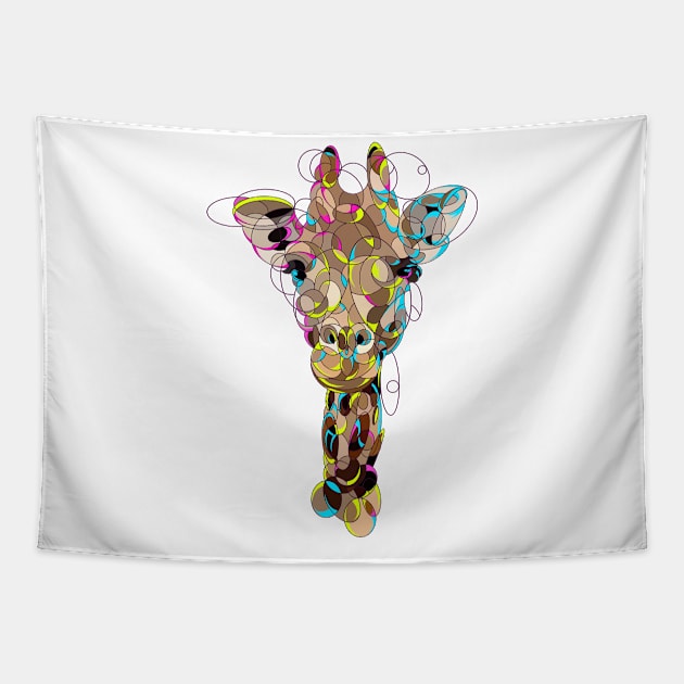 Abstract giraffe Tapestry by San Creative