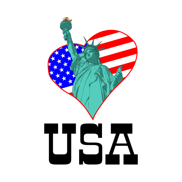 Statue of Liberty in the heart and USA by STARSsoft