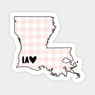 USA States: Louisiana (pink plaid) Magnet