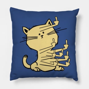 Middle Finger Cat Maniac Pillow