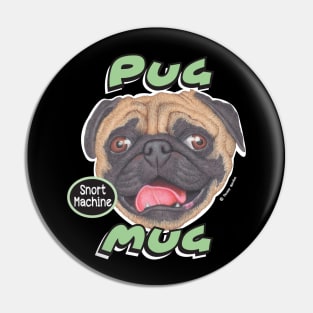 Cute funny fun loving pug face dog adorable Pug Pin