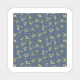 Abstract  Dandelion flowers yellow on blue Magnet