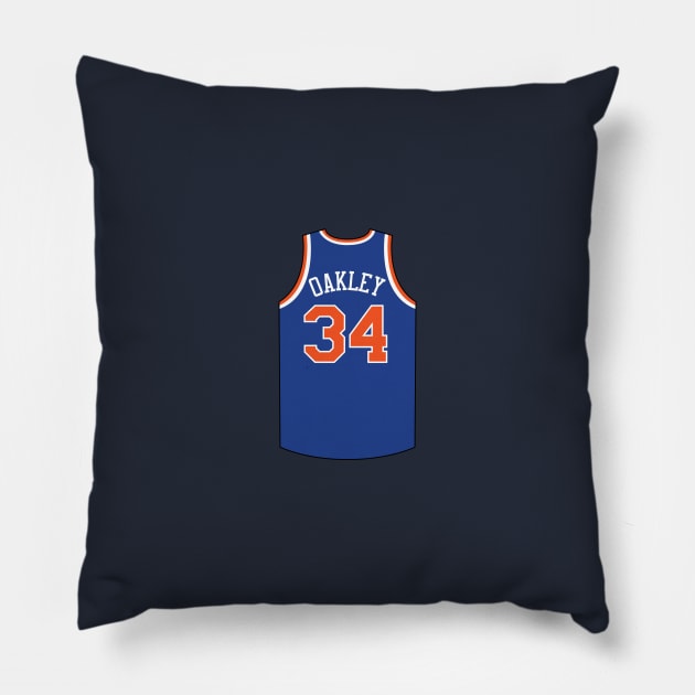 Charles Oakley New York Jersey Qiangy Pillow by qiangdade