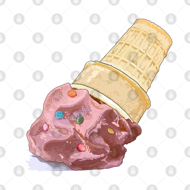 Melted ice-cream (strawberry & candy disc) by M[ ]