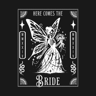 Here Comes The Skeleton Bride Fairy Gothic Cottagecore Tarot T-Shirt