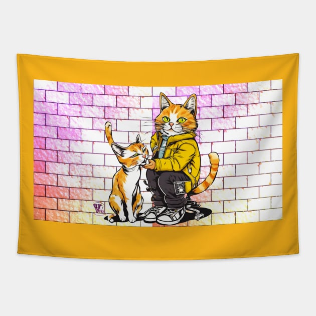 Cat Cuddles Tapestry by Viper Unconvetional Concept