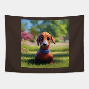 Sausage Dog Dachshund Puppy Art Tapestry