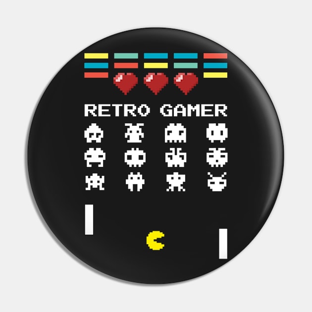 Retro Gamer Classic Gaming Pin by Liberty Art