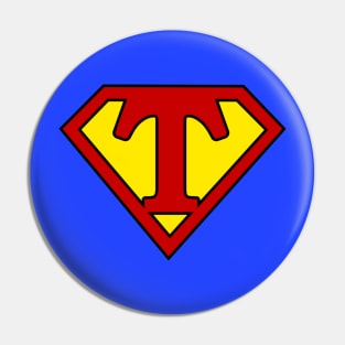 Superhero Symbol Letter T Pin