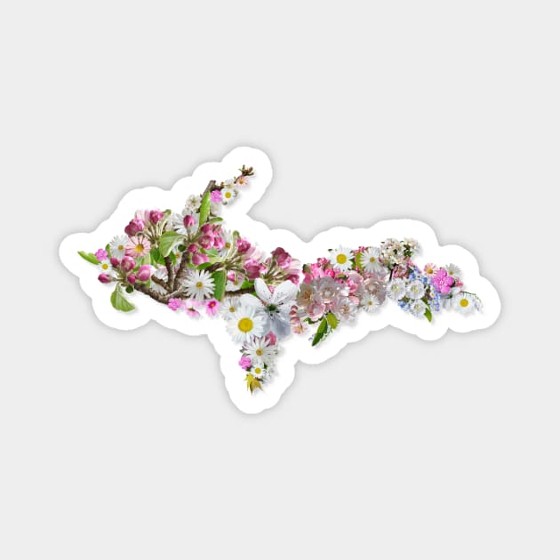 Upper Peninsula of Michigan Apple Blossoms Magnet by Jarrodjvandenberg