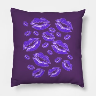 Cover Me In Kisses Gothic Purple Lipstick Flirtatious Fun Pillow