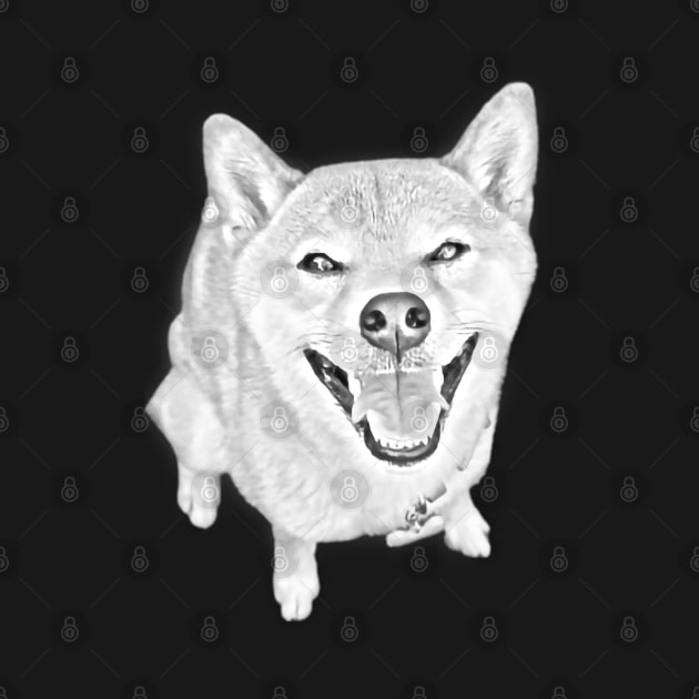 Smiling Shiba Inu Sketch Art Design by Kawaii Sketch