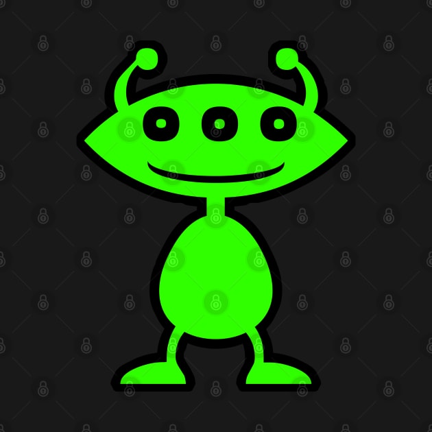 Alien Green ET 3 Eyes Design by Pikmi