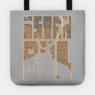 Istanbul, Turkey City Map Typography - Bauhaus Tote