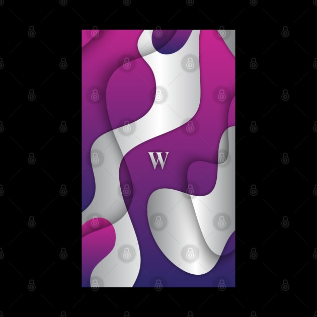 Personalized W Letter on Purple & White Gradient, Awesome Gift Idea, iPhone Case by PRINTPOSE