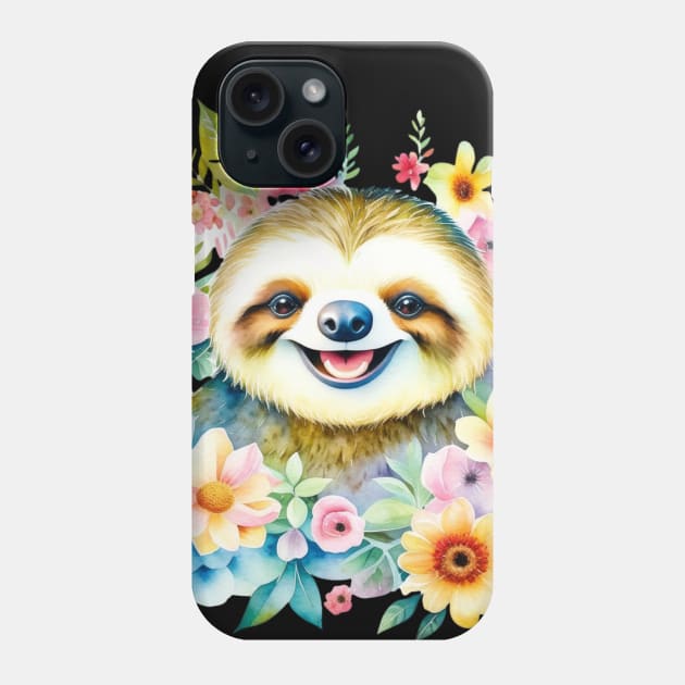 Cute Sloth watercolor Phone Case by Bellinna