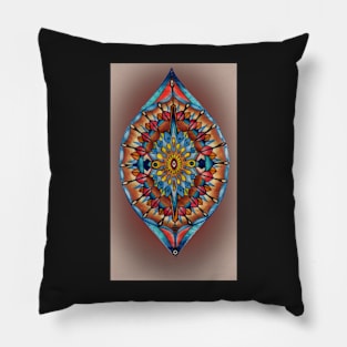 mandala, mandorla in warm tones Pillow